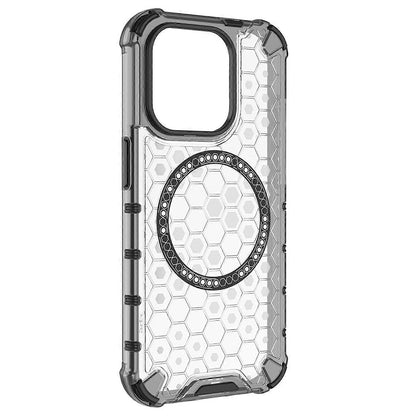MagSafe-deksel for Apple iPhone 15 Pro Max, Techsuit, HoneyComb Shield, Hvit