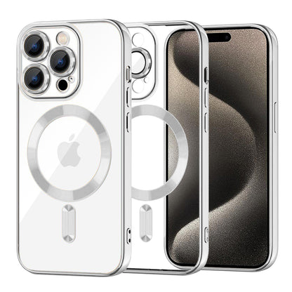MagSafe-deksel for Apple iPhone 15 Pro Max, Techsuit, Luxury Crystal, Sølv