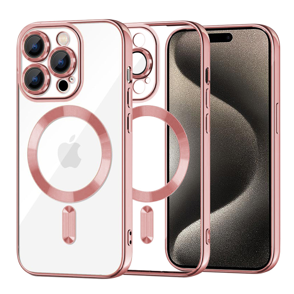 MagSafe-deksel for Apple iPhone 15 Pro Max, Techsuit, Luxury Crystal, Rosa