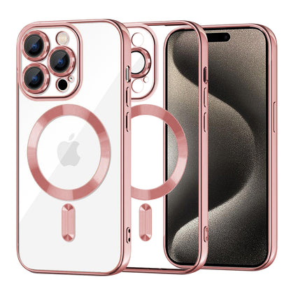 MagSafe-deksel for Apple iPhone 15 Pro Max, Techsuit, Luxury Crystal, Rosa