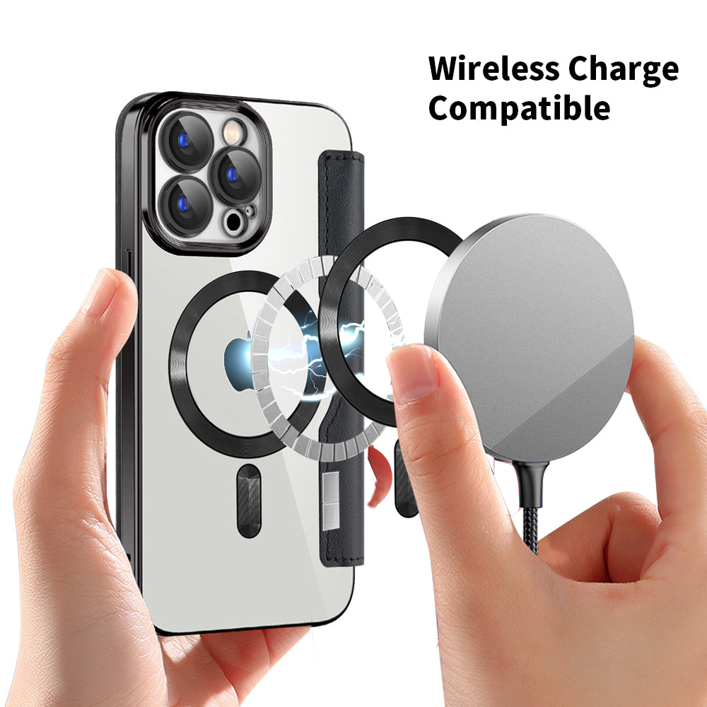 MagSafe-deksel for Apple iPhone 15 Pro Max, Techsuit, SmartMag Book, Svart