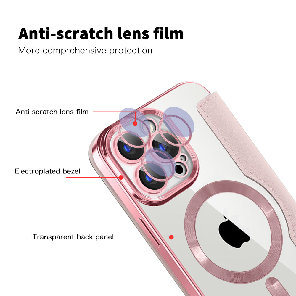 MagSafe-deksel for Apple iPhone 15 Pro Max, Techsuit, SmartMag Book, Rosa