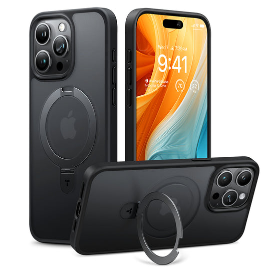 MagSafe-deksel for Apple iPhone 15 Pro Max, Torras, Ostand, Svart