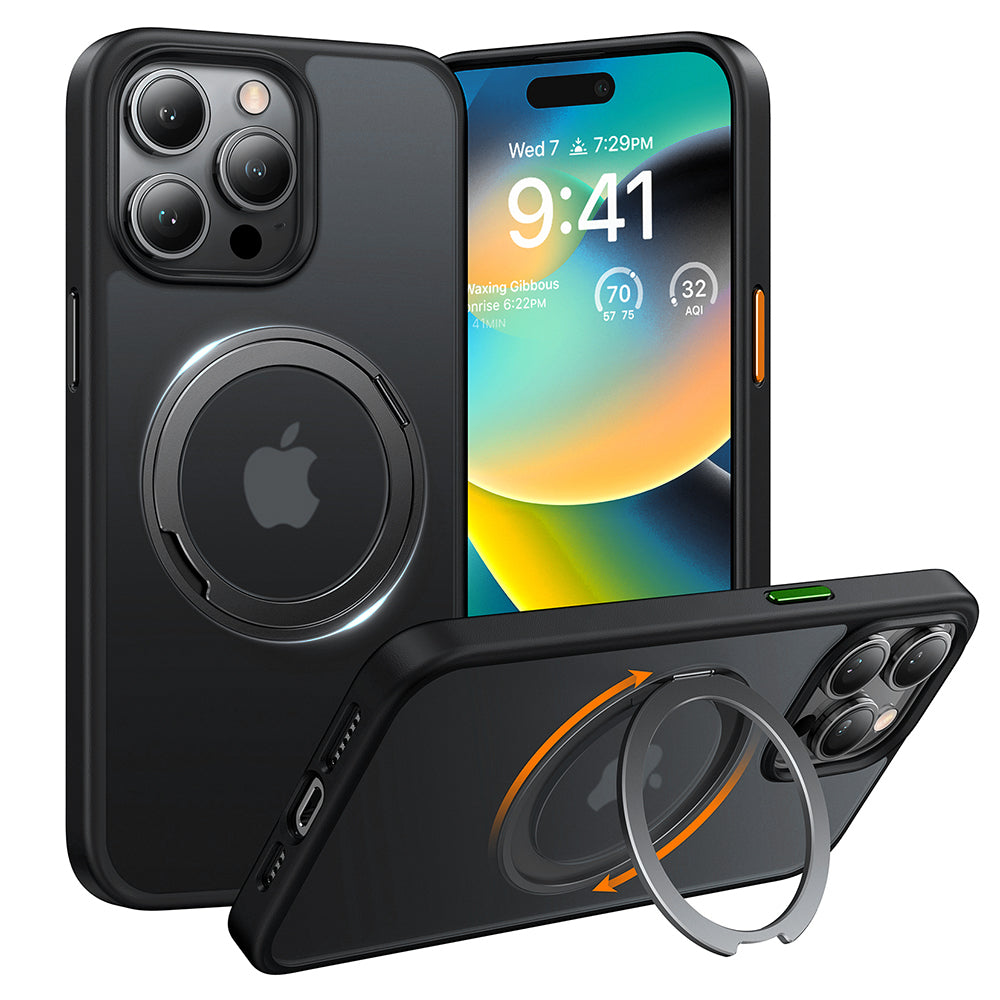 MagSafe-deksel for Apple iPhone 15 Pro Max, Torras, Ostand Pro, Svart