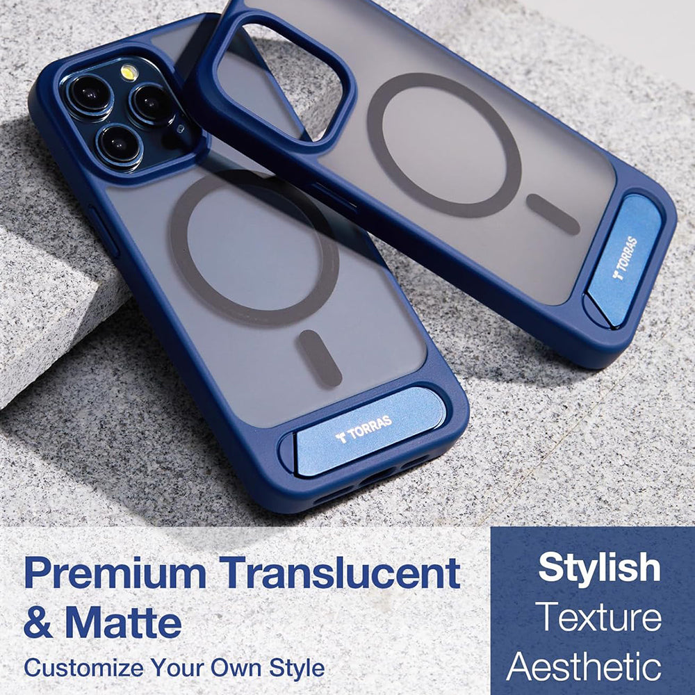 MagSafe-deksel for Apple iPhone 15 Pro Max, Torras, Pstand, Marineblå