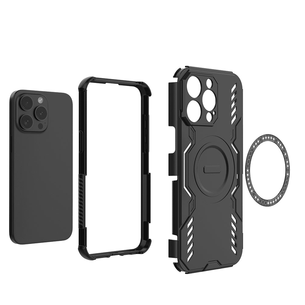 MagSafe-deksel for Apple iPhone 15 Pro, Techsuit, ArmorMag, svart