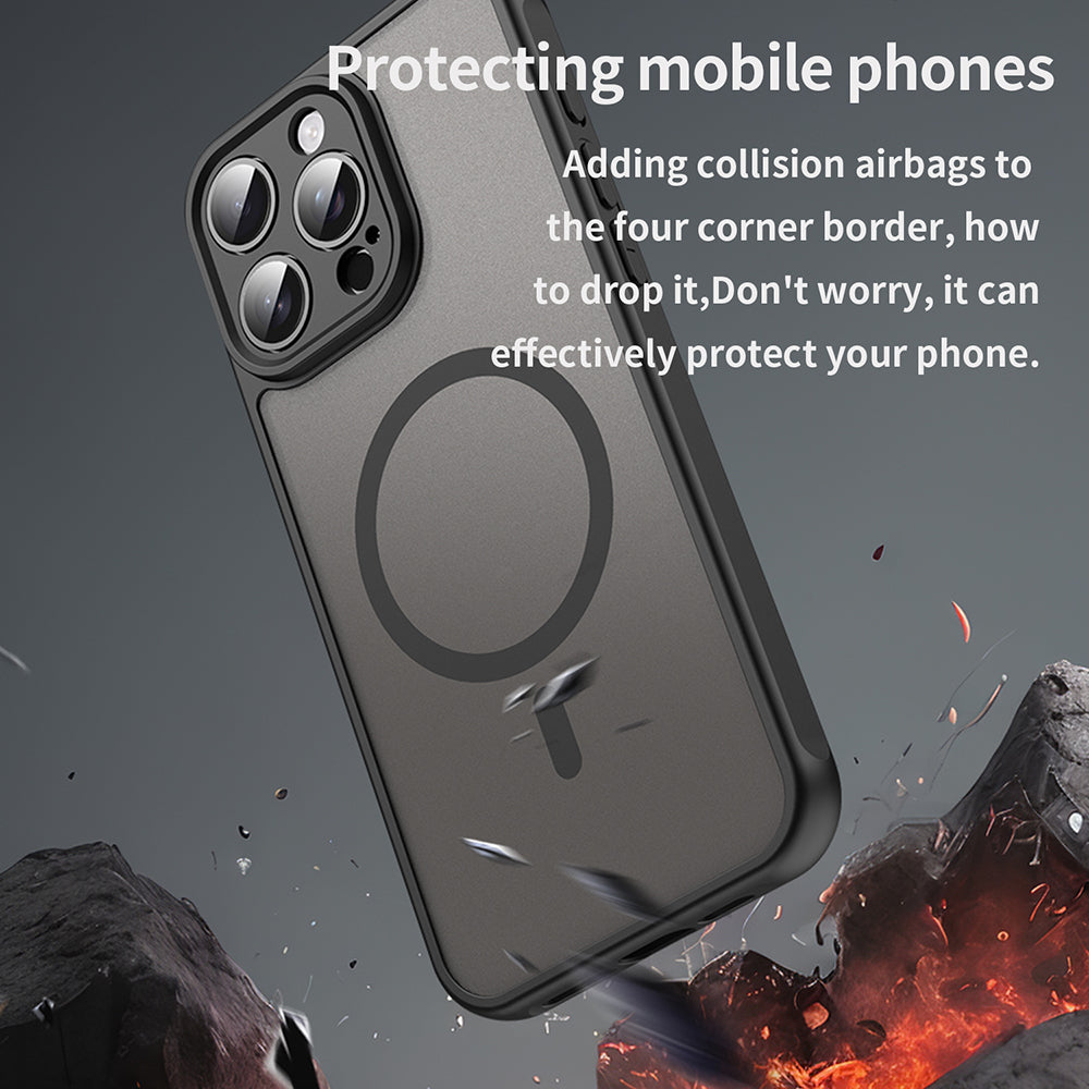 MagSafe-deksel for Apple iPhone 15 Pro, Techsuit, HaloFrost II, Svart