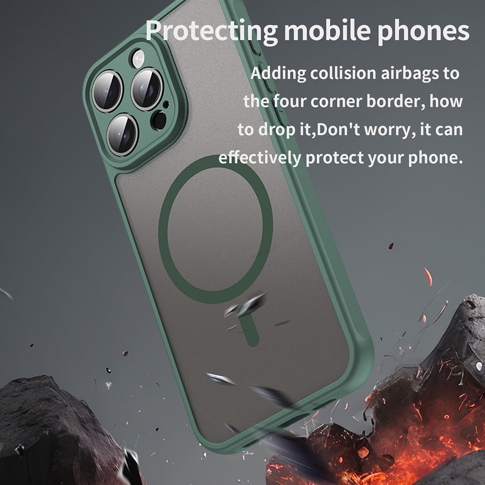 MagSafe-deksel for Apple iPhone 15 Pro, Techsuit, HaloFrost II, Grønn