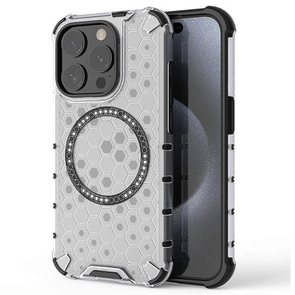MagSafe-deksel for Apple iPhone 15 Pro, Techsuit, HoneyComb Shield, hvit