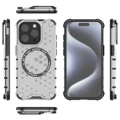 MagSafe-deksel for Apple iPhone 15 Pro, Techsuit, HoneyComb Shield, hvit
