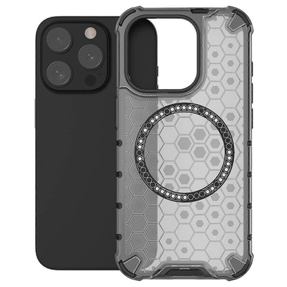 MagSafe-deksel for Apple iPhone 15 Pro, Techsuit, HoneyComb Shield, Svart