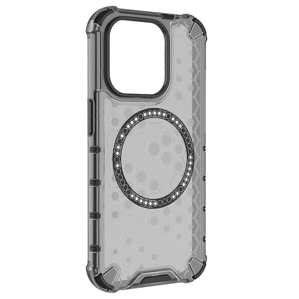 MagSafe-deksel for Apple iPhone 15 Pro, Techsuit, HoneyComb Shield, Svart