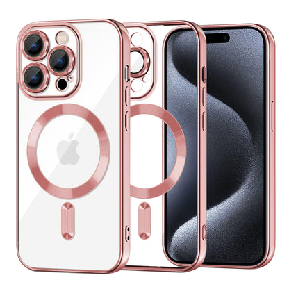 MagSafe-deksel for Apple iPhone 15 Pro, Techsuit, Luxury Crystal, Rosa