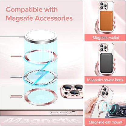 MagSafe-deksel for Apple iPhone 15 Pro, Techsuit, Luxury Crystal, Rosa