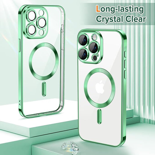MagSafe-deksel for Apple iPhone 15 Pro, Techsuit, Luxury Crystal, Lys grønn