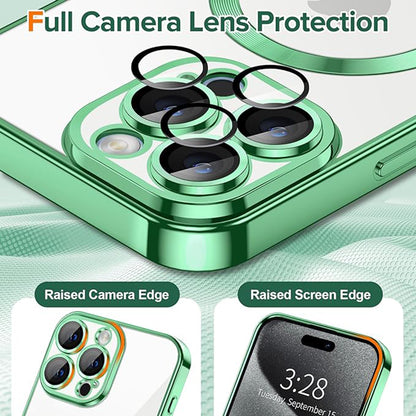 MagSafe-deksel for Apple iPhone 15 Pro, Techsuit, Luxury Crystal, Lys grønn
