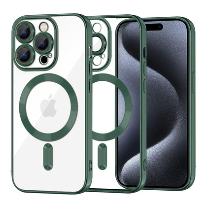 MagSafe-deksel for Apple iPhone 15 Pro, Techsuit, Luxury Crystal, Mørkegrønn