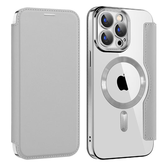 MagSafe-deksel for Apple iPhone 15 Pro, Techsuit, SmartMag Book, Grå