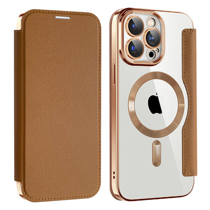 MagSafe-deksel for Apple iPhone 15 Pro, Techsuit, SmartMag Book, Brun