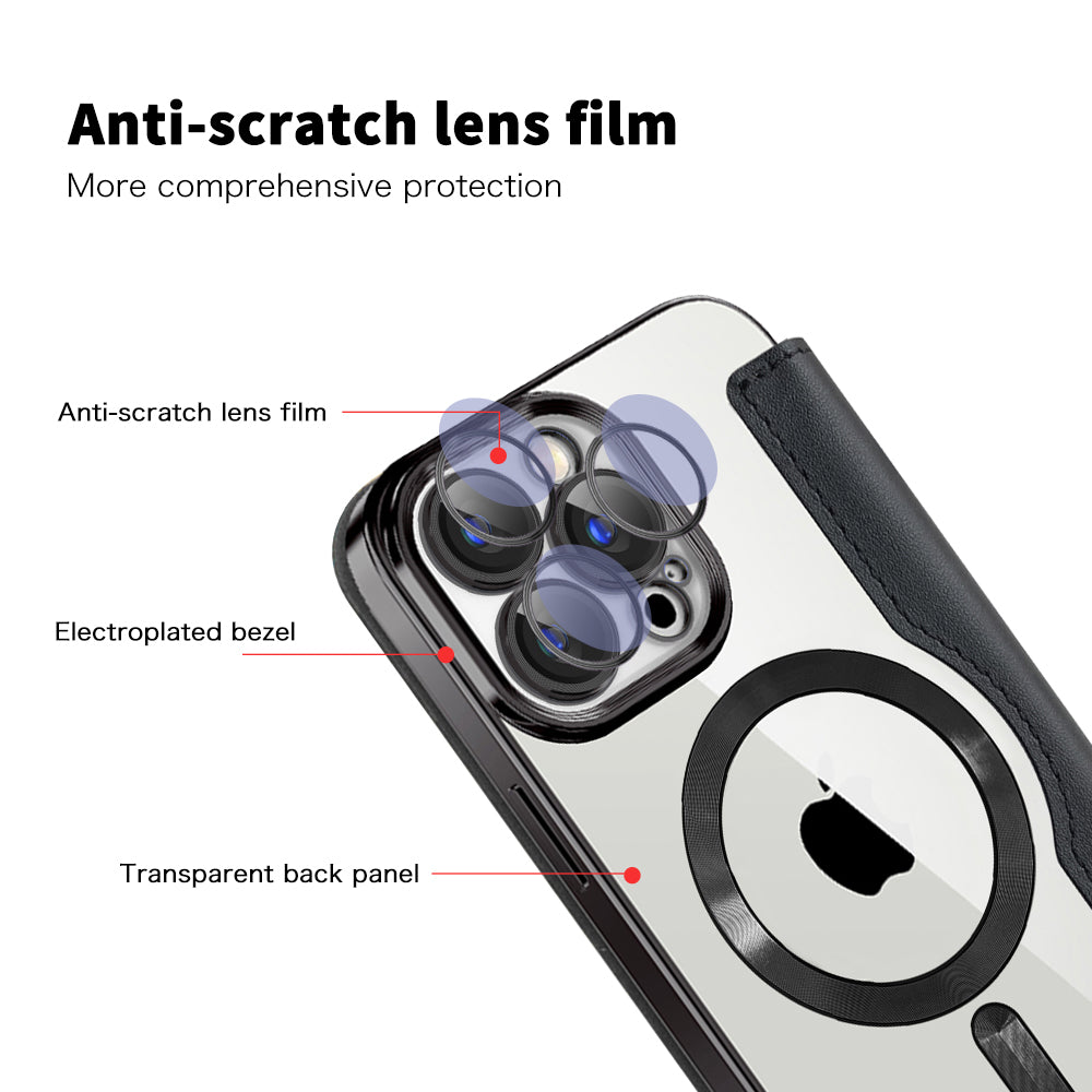MagSafe-deksel for Apple iPhone 15 Pro, Techsuit, SmartMag Book, Svart