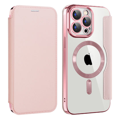 MagSafe-deksel for Apple iPhone 15 Pro, Techsuit, SmartMag Book, Rosa