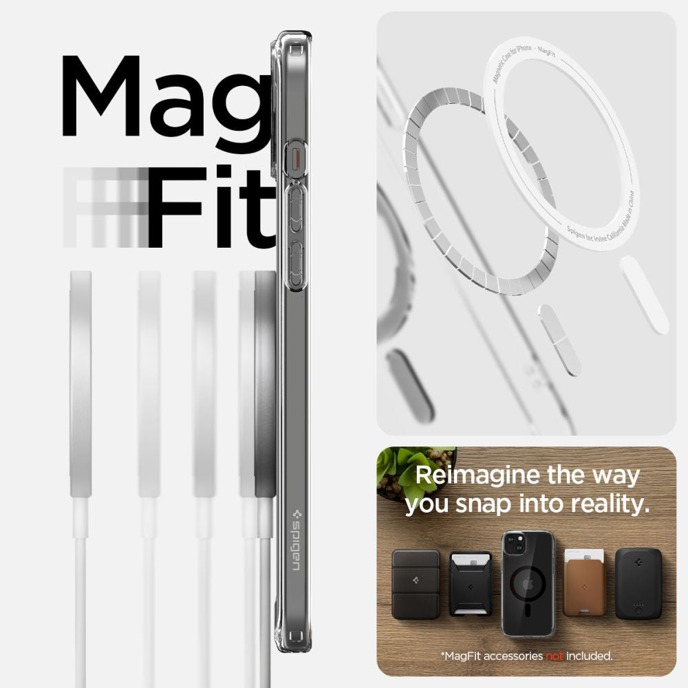 MagSafe-deksel for Apple iPhone 15, Spigen, Ultra Hybrid, Svart ACS06803