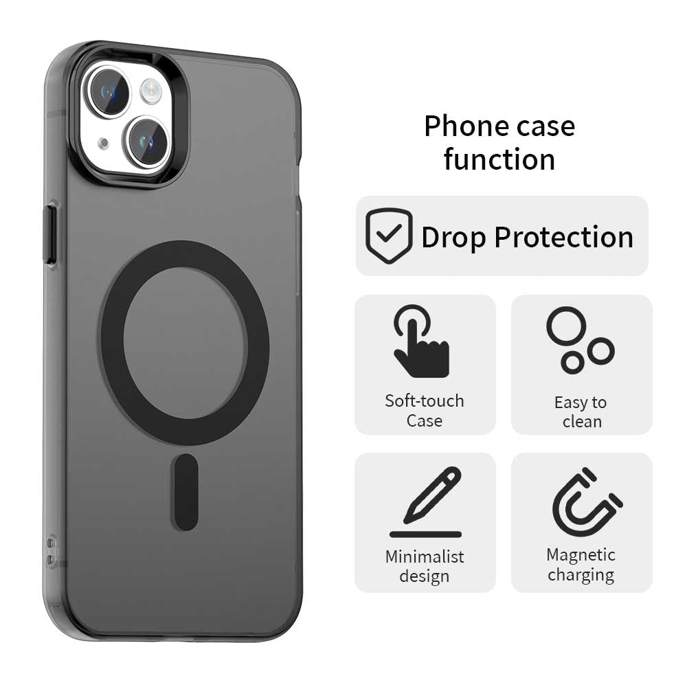 MagSafe-deksel for Apple iPhone 15, Techsuit, CandyCase, Svart