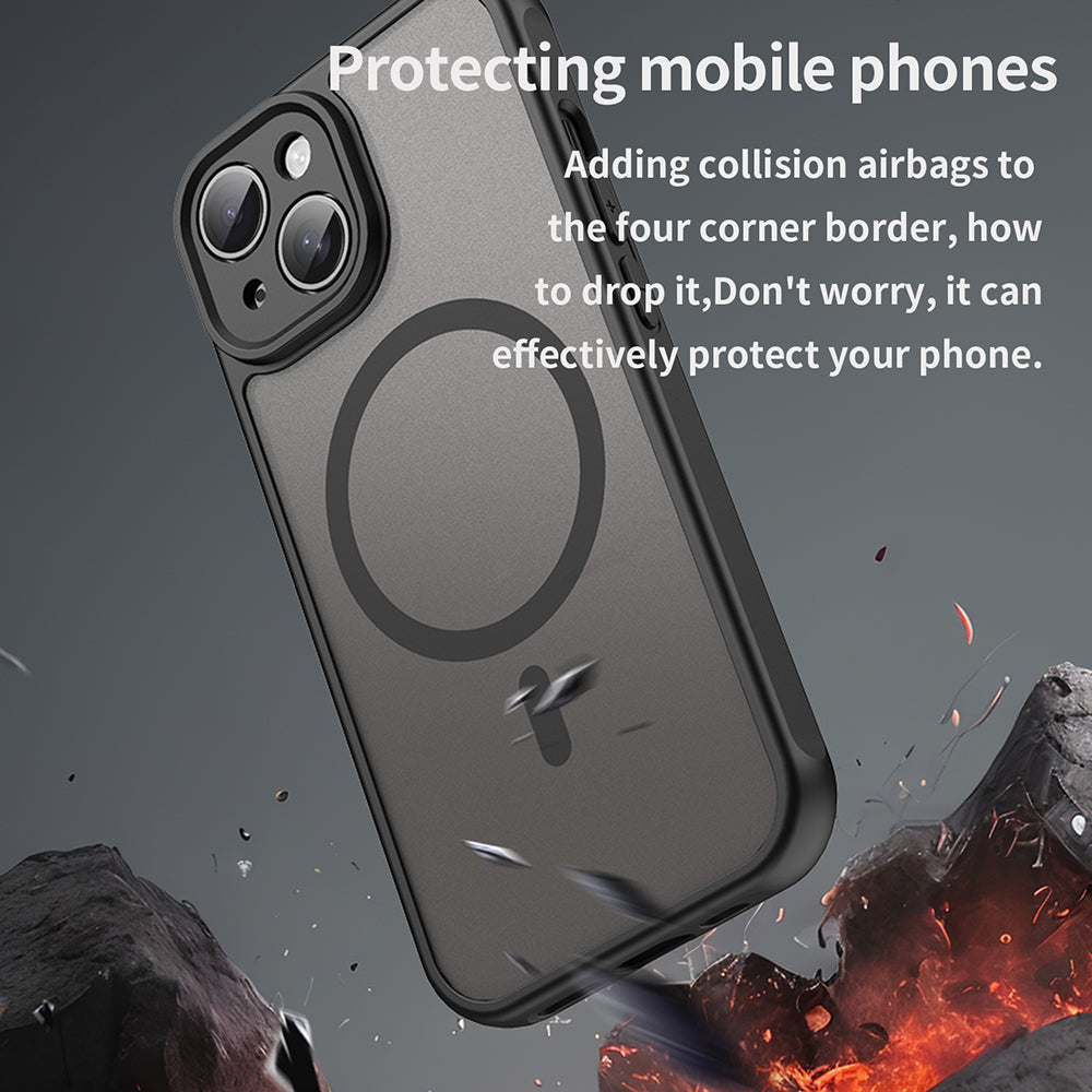 MagSafe-deksel for Apple iPhone 15, Techsuit, HaloFrost II, svart