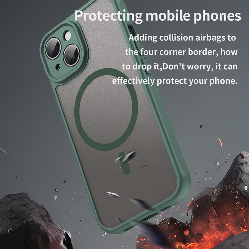 MagSafe-deksel for Apple iPhone 15, Techsuit, HaloFrost II, Grønn