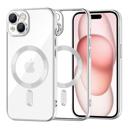 MagSafe-deksel for Apple iPhone 15, Techsuit, Luxury Crystal, Sølv