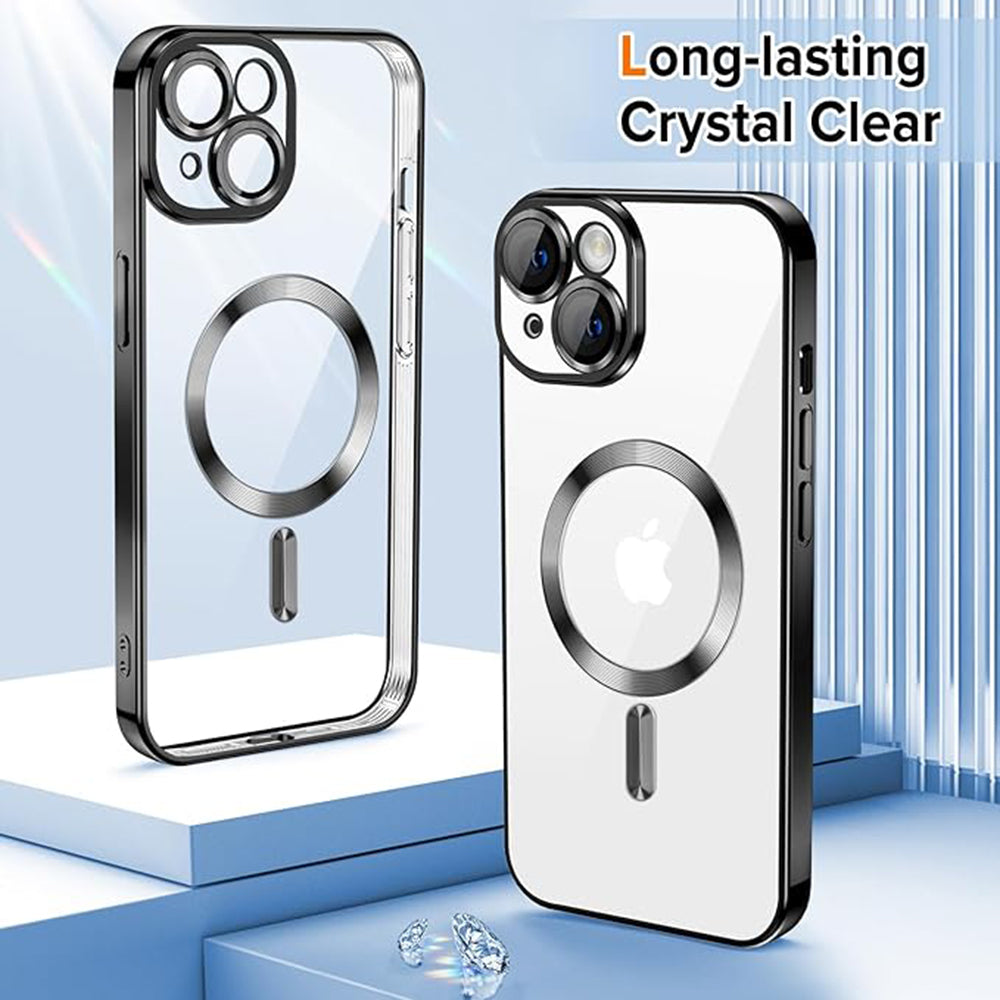 MagSafe-deksel for Apple iPhone 15, Techsuit, Luxury Crystal, Svart