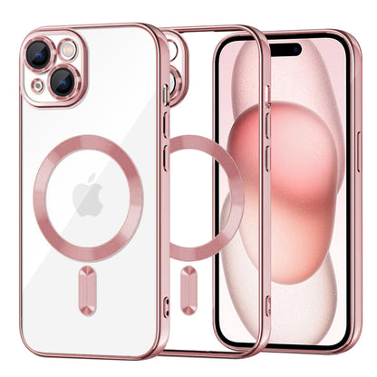MagSafe-deksel for Apple iPhone 15, Techsuit, Luxury Crystal, Rosa