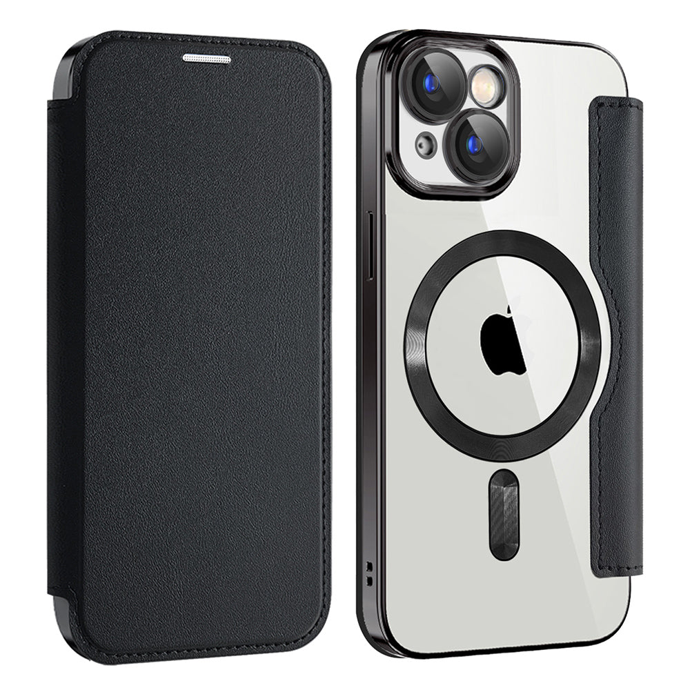 MagSafe-deksel for Apple iPhone 15, Techsuit, SmartMag Book, Svart