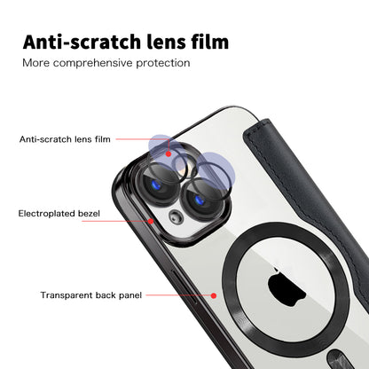 MagSafe-deksel for Apple iPhone 15, Techsuit, SmartMag Book, Svart