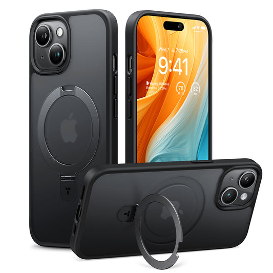 MagSafe-deksel for Apple iPhone 15, Torras, Ostand, Svart