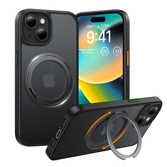 MagSafe-deksel for Apple iPhone 15, Torras, Ostand Pro, Svart