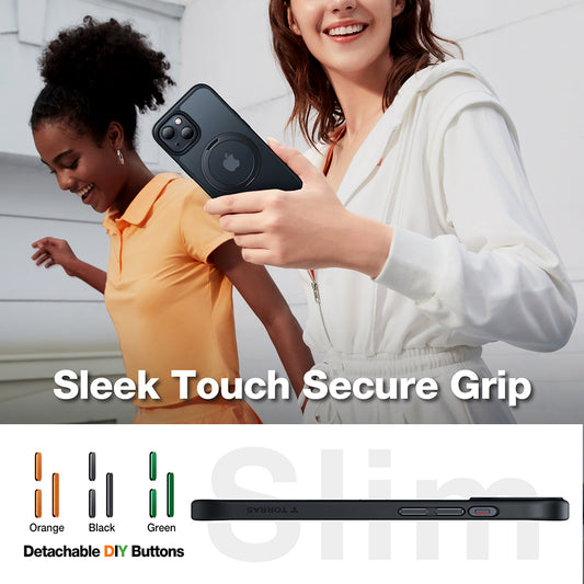 MagSafe-deksel for Apple iPhone 15, Torras, Ostand Pro, Svart