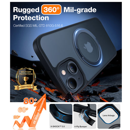 MagSafe-deksel for Apple iPhone 15, Torras, Ostand Pro, Svart