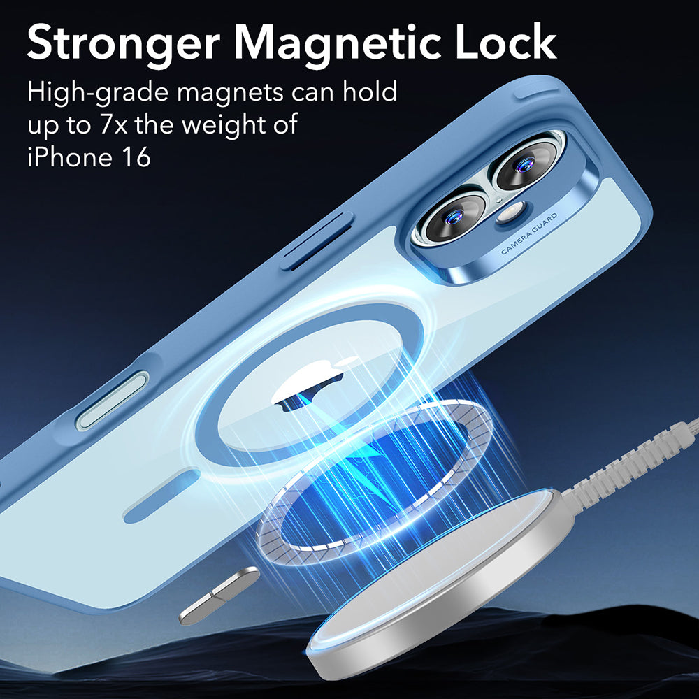 MagSafe-deksel for Apple iPhone 16, ESR, Classic Hybrid, Gjennomsiktig Blå