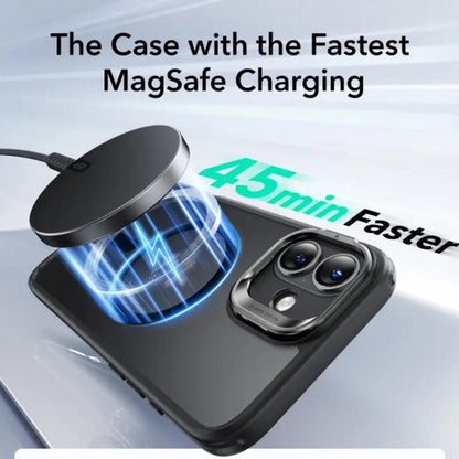MagSafe-deksel for Apple iPhone 16, ESR, Classic Hybrid Kickstand Slide, Satin Sort