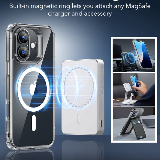MagSafe-deksel for Apple iPhone 16, ESR, Classic Hybrid, Gjennomsiktig