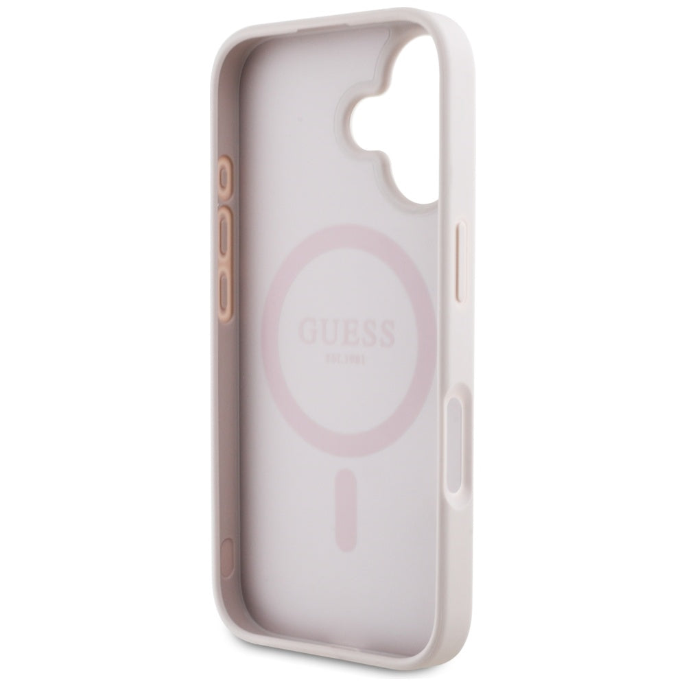 MagSafe deksel for Apple iPhone 16, Guess, 4G Circle Classic Logo, Rosa