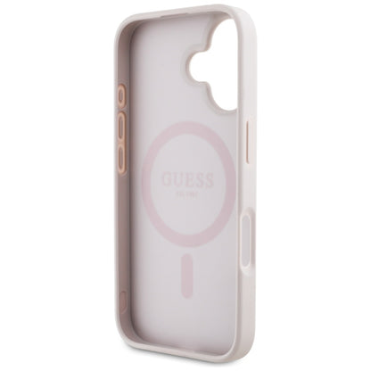 MagSafe deksel for Apple iPhone 16, Guess, 4G Circle Classic Logo, Rosa