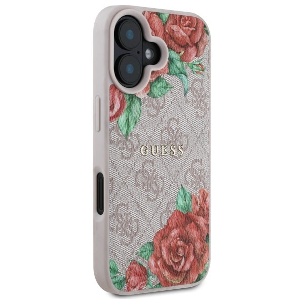 MagSafe-deksel for Apple iPhone 16, Guess, 4G Flowers Print, Rosa
