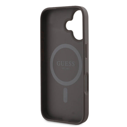 MagSafe-deksel for Apple iPhone 16, Guess, 4G Printed Stripes, Brun