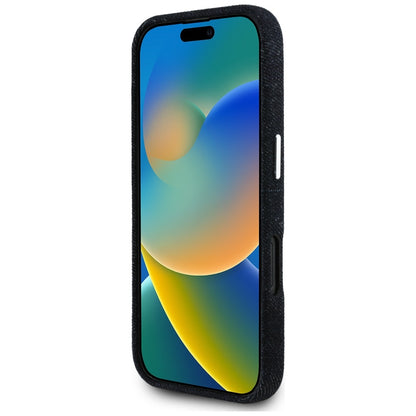 MagSafe-deksel for Apple iPhone 16, Guess, Denim Triangle Logo, Svart