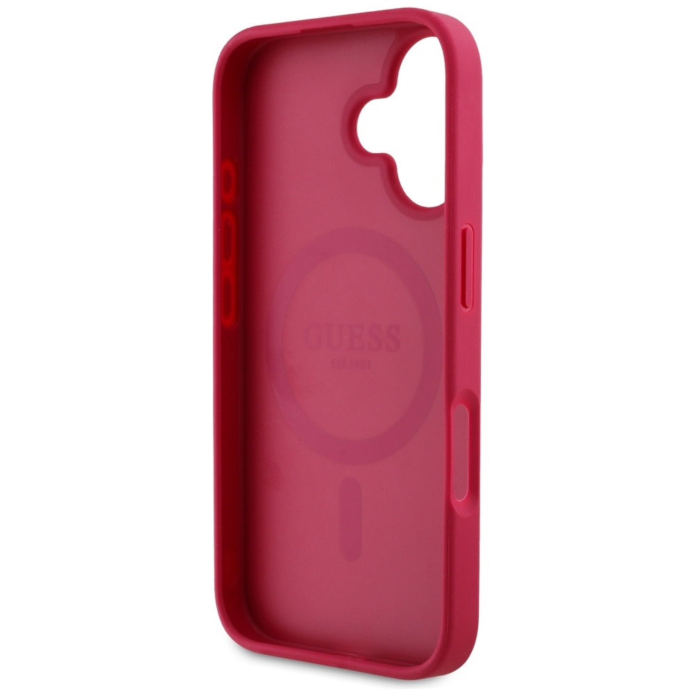 MagSafe-deksel for Apple iPhone 16, Guess, Grained Flowers, Fuchsia