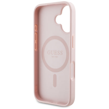 MagSafe-deksel for Apple iPhone 16, Guess, Grained Flowers, Rosa