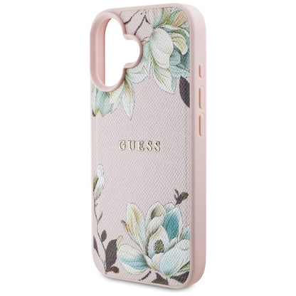 MagSafe-deksel for Apple iPhone 16, Guess, Grained Flowers, Rosa