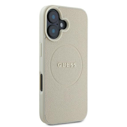 MagSafe-deksel for Apple iPhone 16, Guess, Grained Gold Ring, Beige